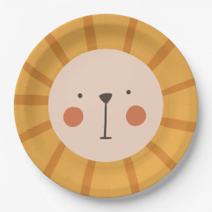 Lion Birthday Kids  Wall Paper Plate