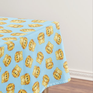 Lion Birthday Party Blue Tablecloth