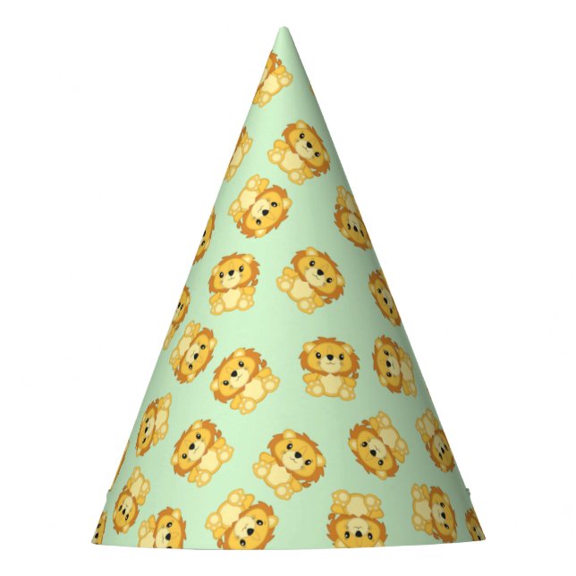 Lion Birthday Party Green Hat (Front)