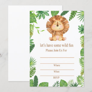 Lion birthday party invitation