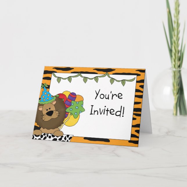 Lion Birthday Party  Invitations (Front)