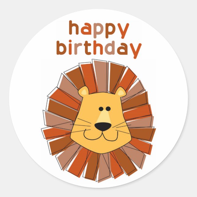 Lion Birthday Stickers (Front)