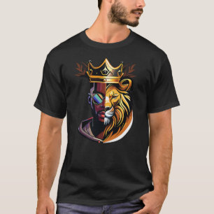 Lion Black Man King Black History Melanin African  T-Shirt