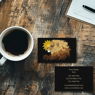 Lion black Yellow Mandal Sun Business Card