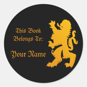 Lion Book Label Sticker