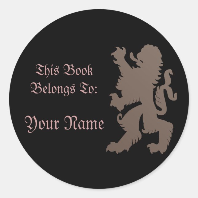 Lion Book Label Sticker (Front)