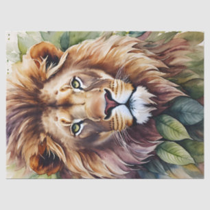 Lion Botanical Watercolor Art Tissue Paper