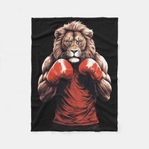 Lion Boxer Boxing Mixed Martial Arts Kickboxing Fleece Blanket