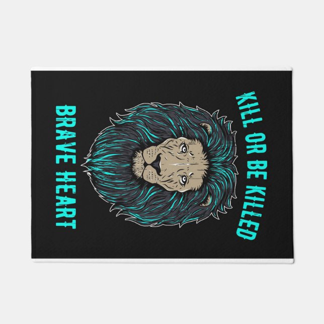 Lion Brave Heart Doormat (Front)