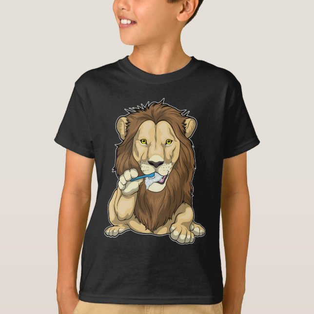 Lion Brush teeth Toothbrush T-Shirt (Front)