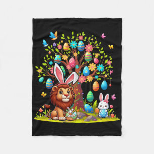 Lion Bunny Easter Eggs Cute Tree Costume Hunting E Fleece Blanket