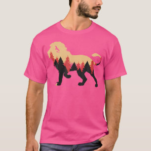 Lion Camping Nature And Hiking Shirt With Forest