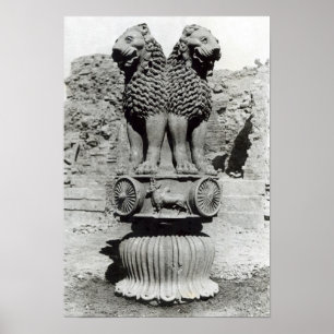 Lion capital from the Pillar of Emperor Ashoka Poster