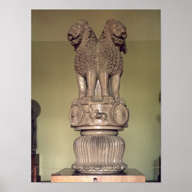 Lion capital from the Pillar of Emperor Ashoka Poster (Front)