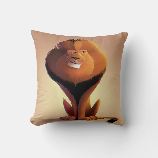 lion cartoon drawing cushion (Front)