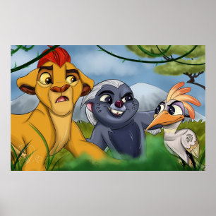 Lion Cartoon Guard Poster