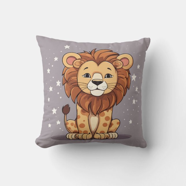 Lion cartoon stars cushion (Front)