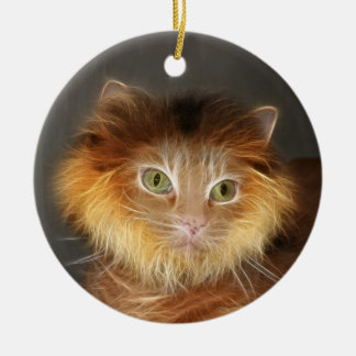 Lion cat ceramic tree decoration