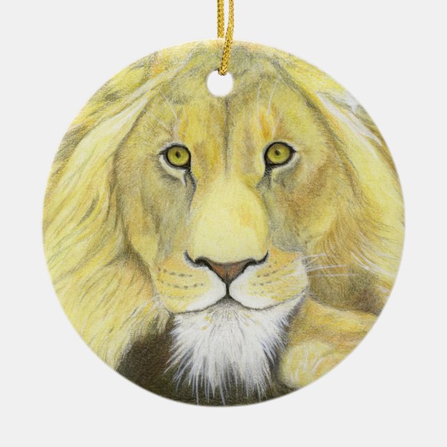 Lion Ceramic Tree Decoration (Front)