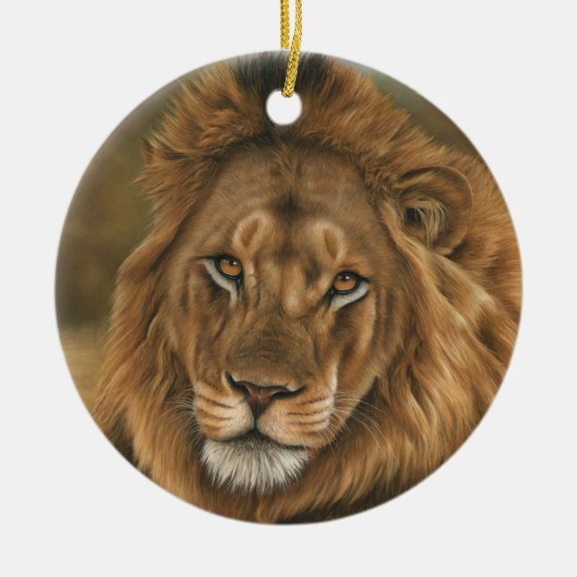 Lion Ceramic Tree Decoration (Front)