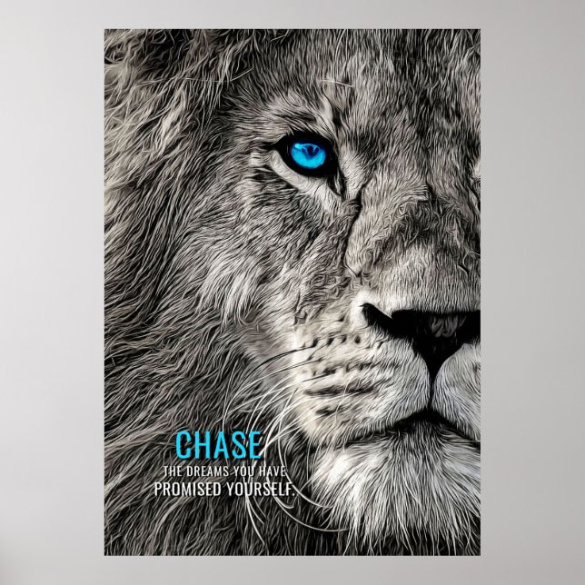 Lion Chase Your Dreams Poster (Front)