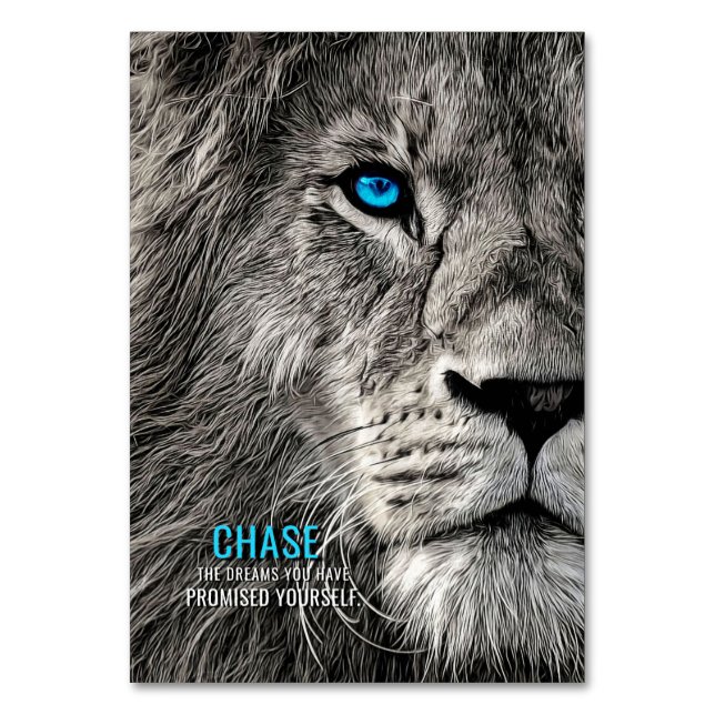 Lion Chase Your Dreams Table Number (Front)
