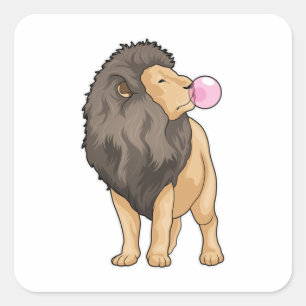 Lion Chewing gum Square Sticker