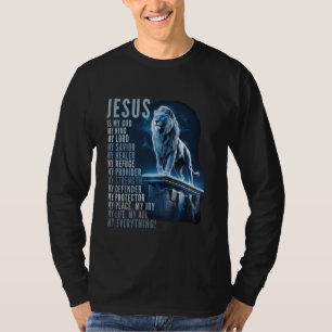 Lion Christian Jesus Is My God King, Lord, and Sav T-Shirt