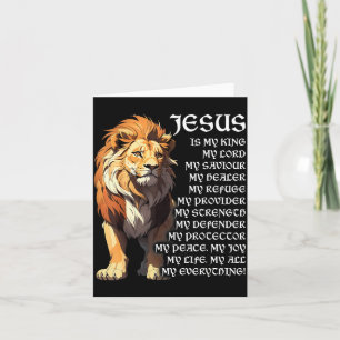 Lion Christian Jesus Is My King, God, Lord, And Sa Card