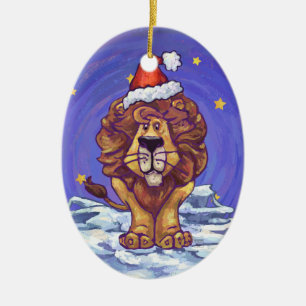 Lion Christmas Ceramic Tree Decoration