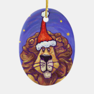 Lion Christmas Ceramic Tree Decoration
