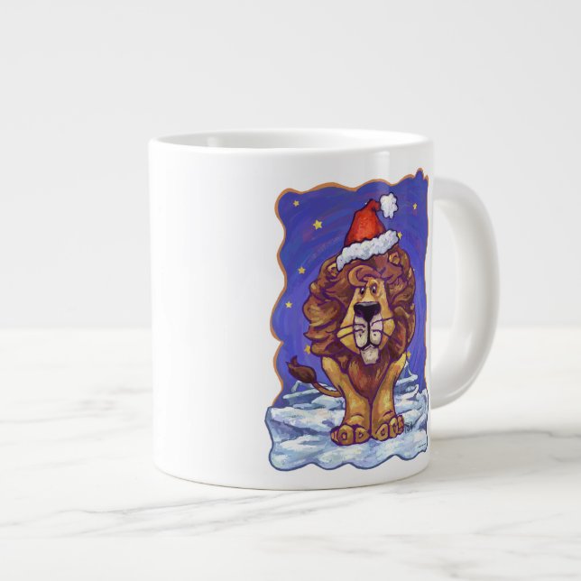 Lion Christmas Large Coffee Mug (Front Right)
