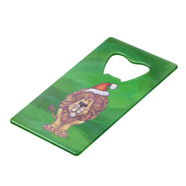 Lion Christmas On Green (Front Angled)