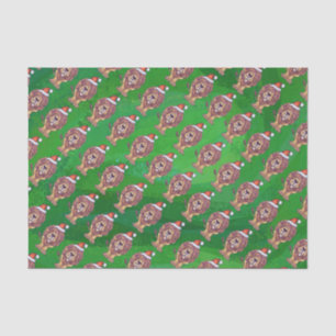 Lion Christmas On Green Tissue Paper