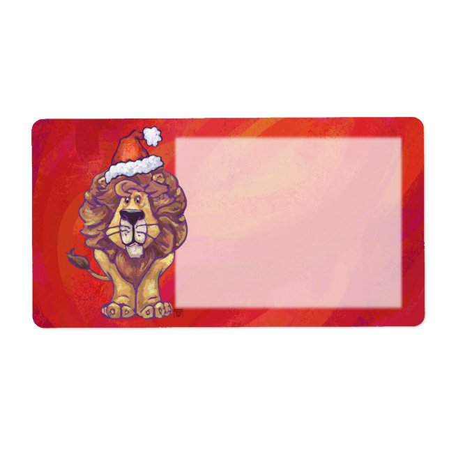 Lion Christmas On Red (Front)