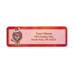 Lion Christmas On Red