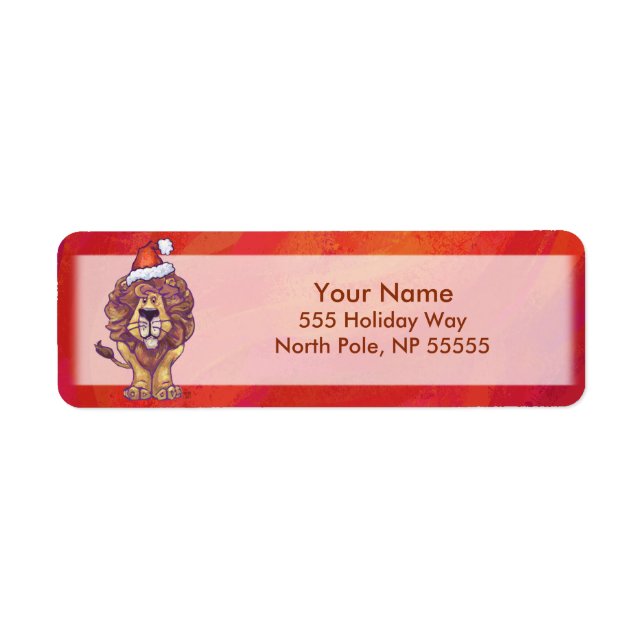 Lion Christmas On Red (Front)