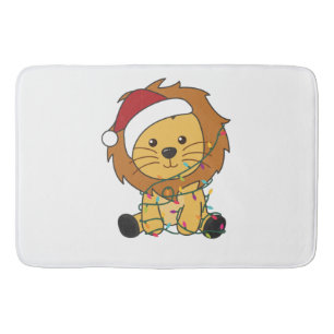 Lion Christmas Snow Winter Animals Lions Bath Mat