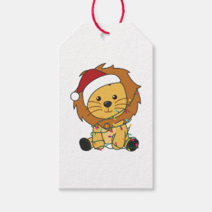 Lion Christmas Snow Winter Animals Lions Gift Tags