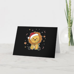 Lion Christmas Snow Winter Animals Lions Holiday Card