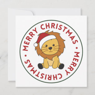 Lion Christmas Snow Winter Animals Lions Invitatio Invitation