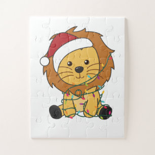 Lion Christmas Snow Winter Animals Lions Jigsaw Puzzle