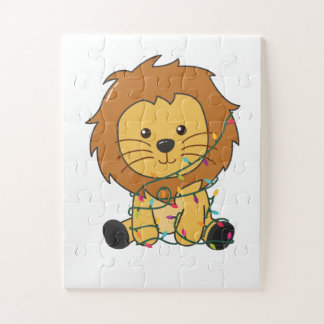 Lion Christmas Snow Winter Animals Lions Jigsaw Puzzle