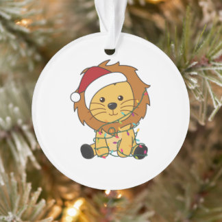 Lion Christmas Snow Winter Animals Lions Ornament