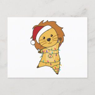 Lion Christmas Snow Winter Animals Lions Postcard