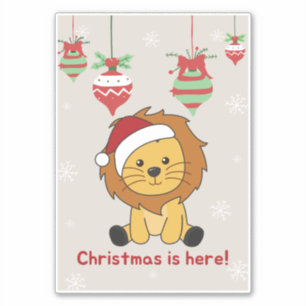 Lion Christmas Snow Winter Animals Lions Sticker