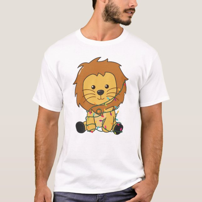 Lion Christmas Snow Winter Animals Lions T-Shirt (Front)