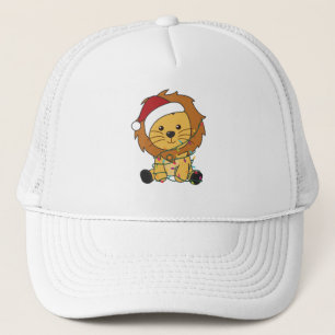 Lion Christmas Snow Winter Animals Lions Trucker Hat