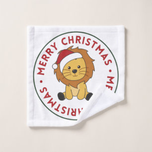 Lion Christmas Snow Winter Animals Lions Wash Clot Cloth