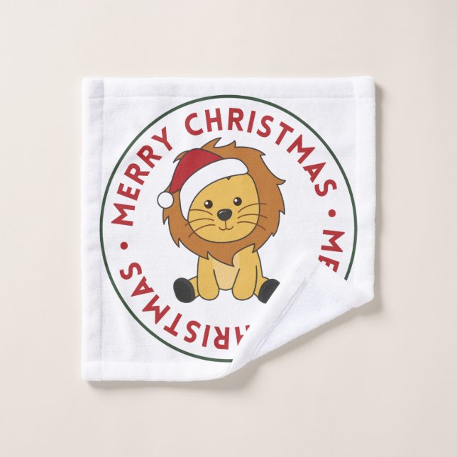 Lion Christmas Snow Winter Animals Lions Wash Clot Wash Cloth (Wash Cloth)